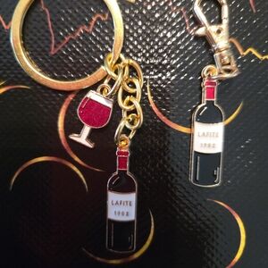 🍷Wine Bottle/Glass Keychain/BagCharm🍷 FREE WINE TOTE